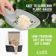 Catit Go Natural Unscented Pea Husk Clumping Cat Litter, Deodorising, 99.9% Dust-Free, Fast Clumping Cat Litter, Plant-Based Litter for Cats & Kittens, 5.6Kg