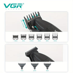 The VGR Men'S Electric Hair Clipper And Trimmer Set Features Interchangeable Ceramic Blades, Operates at High Speeds with 9000 RPM, Includes a Professional Hair Clipper with an LCD Display
