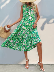 Spring/Summer Vacation Women'S Sleeveless Bohemian Style Fringed Tie-Up Printed Dress