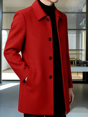 [Wanrenshan OBM] 2025 American Style New Men'S Casual Classic Versatile Solid Color Side Double Pocket Easy Design Handsome Dad Wrinkle-Resistant Non-Iron Single-Breasted Light Luxury Trench Coat