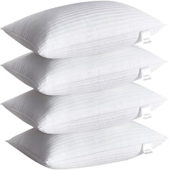 Adam Home Pillows 4 Pack Hotel Quality Side Sleeper Bounce Back Bed Pillow Hypoallergenic & anti Dust Mite Resistant Premium Filled Hotel Pillows Pack of 4