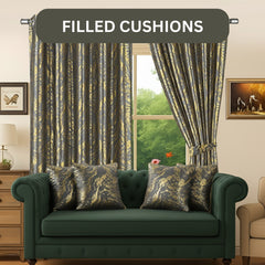 Set of 4 Marble Style Cushions Filled, Soft Decorative Pillows for Sofa, Couch, Bed & Living Room, Modern Gold Marble Pattern Accent for Home Décor