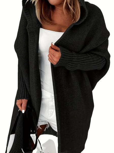Oversized Hooded Cardigan for Winter And Autumn, Long-Sleeve Casual Sweater, Women'S Clothing