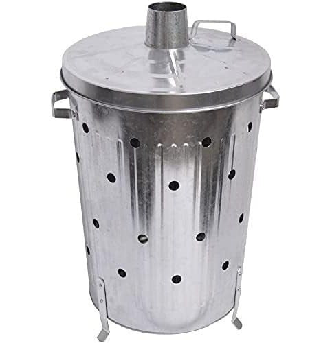Trendi 90 Litre Extra Large 90L Galvanised Metal Incinerator Recycle Garden Rubbish Fire Wood Burner Burning Leaves