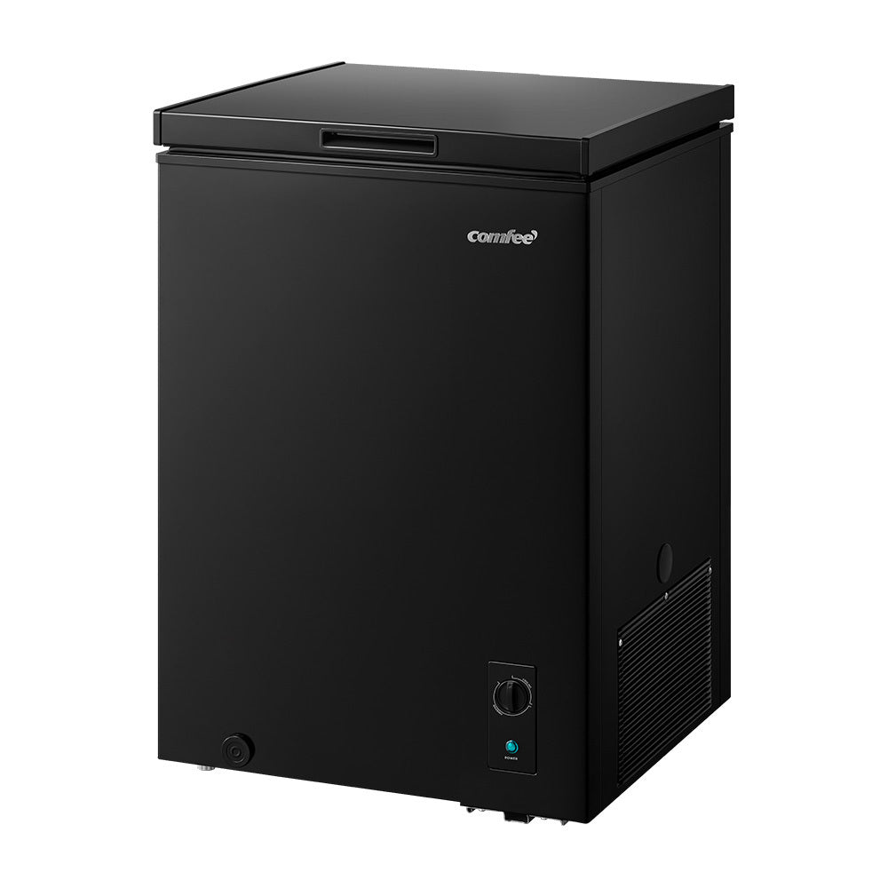 Midea Comfee 99L Freestanding Chest Freezer – Convertible Freezer/Refrigeration, Inverter Compressor, 4-Star Freezer Rating, Ideal for Home Kitchens with Ample Storage Needs, Plus Outbuildings, Garages & Sheds – Black [Energy Class E]