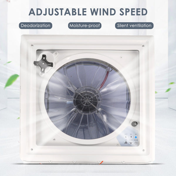Roof Vent Fan Motorhome Fan Speed Intake Exhaust Automatic Level Permanent Reversible Fan with Crank Lift Smoke Lid