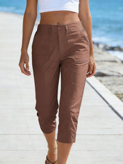 Women'S High-Waisted Straight-Leg Cropped Casual Pants | Side-Pocket Design, Breathable Drape Fabric, Office & Commute Pants | 2026 Summer New Arrival Women'S Casual Pants, Summer Women'S Clothing, Women'S, Affordable