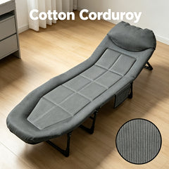 Sun Lounger with Cushion 6-Position Adjustable Folding Sun Lounger Portable 280kg Max. Load Sunloungers with Strap 200x65x32cm Sun Bed for Garden Pools Camping Indoor, Gray
