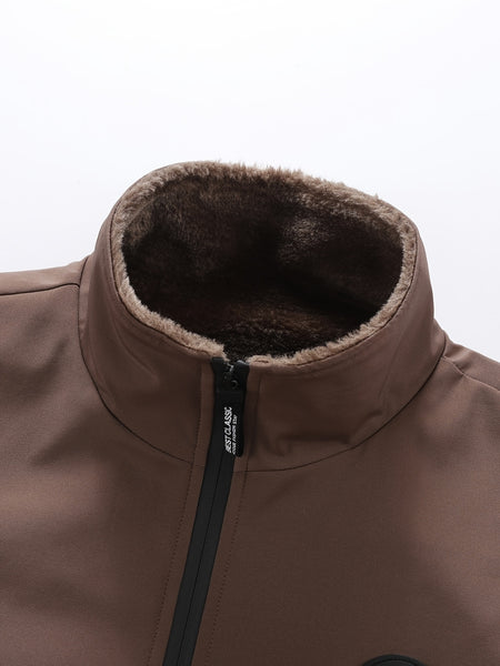 Men's New Stand-up Collar Casual Autumn and Winter Jacket Jacket Men's Velvet Padded Warm Fashion Winter Clothes -padded Jacket