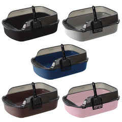 Extra Large Open Cat Litter Tray High Sided Deep Jumbo Rim Pan Box Loo Toilet Large Open Cat Litter Tray High Sided Deep Jumbo Pan Box Loo Toilet Cat Centre Extra Large High-Sided Cat Litter Box - Semi-Enclosed Design with High Walls for Cats & Rabbits, E