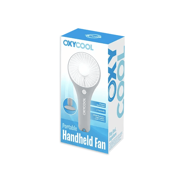 UK LOCAL SELLER - Portable Handheld & Desktop Fan – Battery & USB Powered Personal Cooling Fan with 2 Speed Settings, Detachable Stand, Quiet Motor & Compact Travel Design for Home, Office, Outdoor & Travel Use | Sent and Fulfilled from UK Warehouse and D