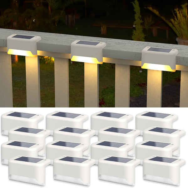 10pcs set of solar outdoor garden lights, home garden layout staircase deck lights, hallway wall lights, railing decorative lights, holiday decorative atmosphere lights, IP44
