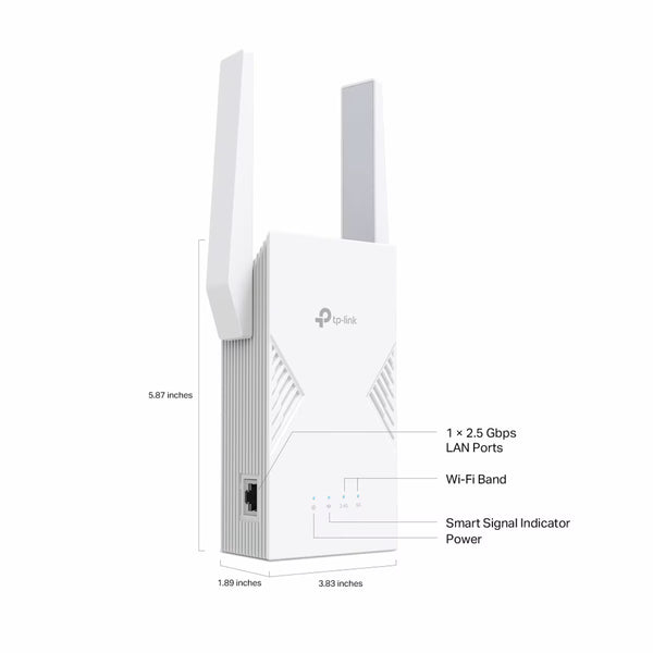 TP Link Dual-Band Wifi 7 Range Extender, RE235BE
