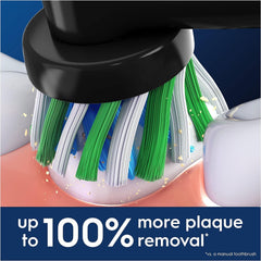 Oral-B Pro Cross Action Electric Toothbrush Head, X-Shape and Angled Bristles for Deeper Plaque Removal, Pack of 4 Toothbrush Heads, Black