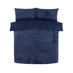 Diamond Drift Teddy Duvet Cover Set | Luxurious Textured Fleece with 3D Diamond Pattern | Ultra-Soft Plush Microfibre in Silver Grey or Navy | Includes Pillowcases – Warm, Cosy & Breathable Bedding – Single, Double, King Sizes | Machine Washable | Fast Di