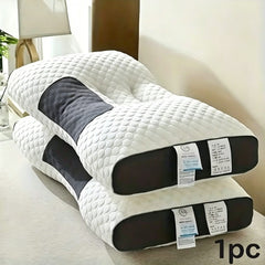 1/2pcs Soft Low Pillows, Soft Slim Pillow, Medium Thickness Pillow, Modern Zipper Design, Hotel-Quality Polyester Filling, White & Gray, Perfect for Home Bedroom Decor, Christmas & New Year Gift