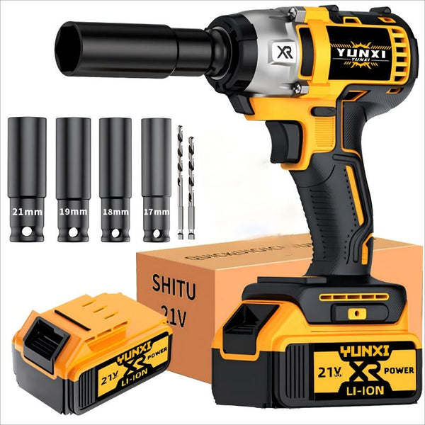 Wireless Electric Impact Wrench, Lithium Electric Wrench Set - Multifunctional Tool Set, Portable, Suitable For Car Maintenance, Furniture And Scaffolding Installation, A Gift Of Electric Tools For Husbands