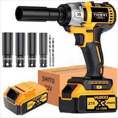 Wireless Electric Impact Wrench, Lithium Electric Wrench Set - Multifunctional Tool Set, Portable, Suitable For Car Maintenance, Furniture And Scaffolding Installation, A Gift Of Electric Tools For Husbands