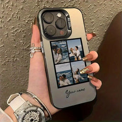 Phone Case: Custom Phone Case - Photo Grid (4-Slot) Design with Black Border, Personalized for iPhone 17/ 16/ 15/ 14/ 13/ 12/ 11 Pro Max/ Pro/ Plus, Perfect Creative Gift for Birthdays, Valentine's Day. iPhone 17 Pro Max Case, iPhone 16 Pro Max Case