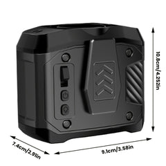 Portable Waist Fan with 7W Brushless Turbo Dual Motor, 100-Speed Adjustable, 6000mAh Power Bank, Phone Charging Design, Desktop Stand, Lanyard, Flashlight & LED Display for Outdoor Camping Fishing Hiking