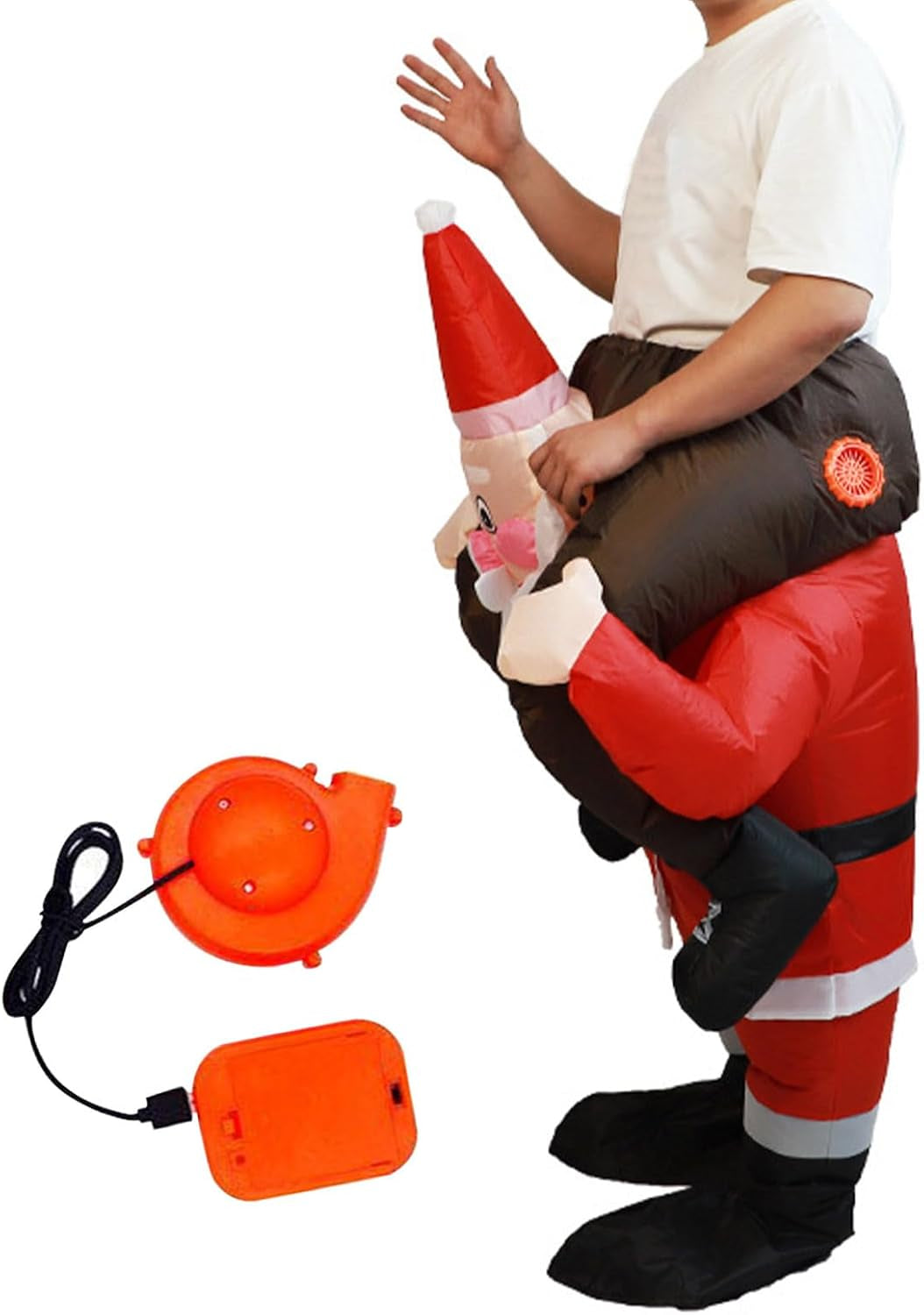 Santa Claus Inflatable Costume - Waterproof Festive Jumpsuit - Blow up Christmas Santa Claus Suit - for Parties Family Gathering Performance Activities Celebrations