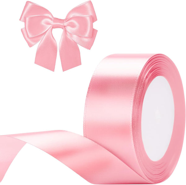 G2PLUS White Stain Ribbons - 22M Thick Fabric Gift Wrap Ribbons for Crafting, Wedding & Valentine'S Day Decoration