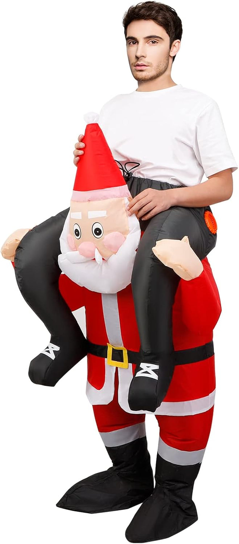 Christmas Inflatable Santa Claus Costume Xmas Santa Cosplay Elk Reindeer Suit Christmas Carnival Halloween Party Costume Prop for Adult