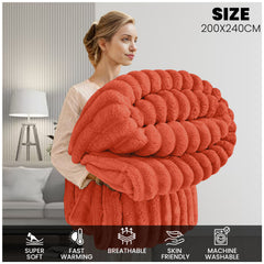 GC GAVENO CAVAILIA Luxuriously Ribbed Throw, Soft Plush Fleece Blanket, Lightweight and Cosy Sofa Bed throw, 200x240cm, Premium Quality Polyester Decorative Throw for Home Comfort | Fast Dispatch from Local Warehouse | Trusted UK Brand