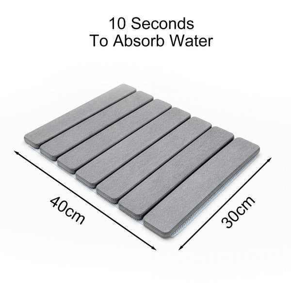 Stone Kitchen Countertop Drain Mat, Foldable Diatomaceous Earth Dish Drain Mat, Suitable for Bowls, Plates, And Cups, 40 X 30 Cm