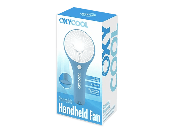 UK LOCAL SELLER - Portable Handheld & Desktop Fan – Battery & USB Powered Personal Cooling Fan with 2 Speed Settings, Detachable Stand, Quiet Motor & Compact Travel Design for Home, Office, Outdoor & Travel Use | Sent and Fulfilled from UK Warehouse and D