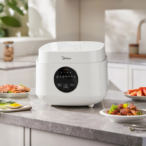 Midea Digital Rice Cooker - Kitchen Practical & Compact Rice Cooker, 1L Capacity (Cooks Up to 5.5 Cups of Rice), 605W, 1.5mm Non-Stick Inner Pot & 7 Preset Menus with LED Touch Display