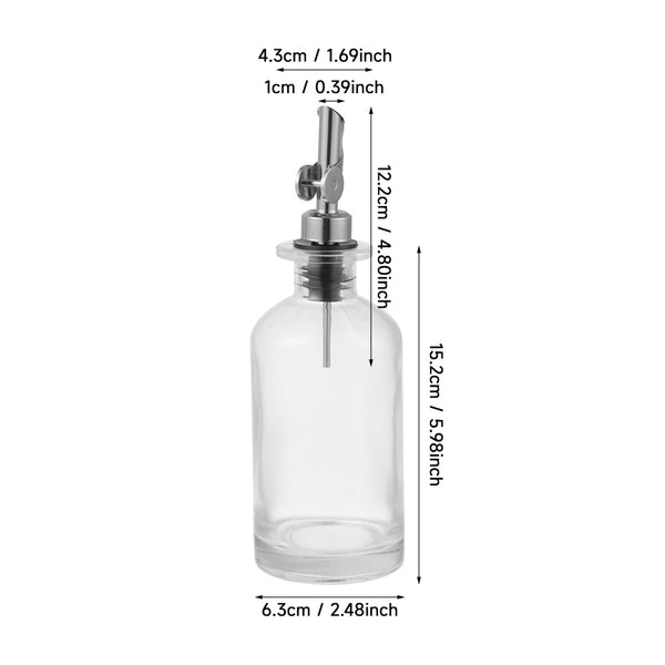 2pcs Olive Oil Dispenser Bottle for Kitchen, Glass Oil and Vinegar Dispenser Set, Coffee Syrup Dispenser, Kitchen Cooking Tools, 350ml/ 500ml, Silver/ Gold