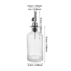 2pcs Olive Oil Dispenser Bottle for Kitchen, Glass Oil and Vinegar Dispenser Set, Coffee Syrup Dispenser, Kitchen Cooking Tools, 350ml/ 500ml, Silver/ Gold