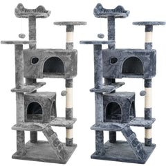 138 cm Cat Tree Tower – Multi-Level Cats Activity Centre with Scratching Posts, Condos, Ladder & Platforms – Indoor Cat Climbing House for Play, Rest & Fun