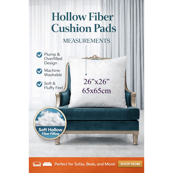 Square Cushion Pads Deep Fill Inner Insert Hollowfiber Filled Cushions