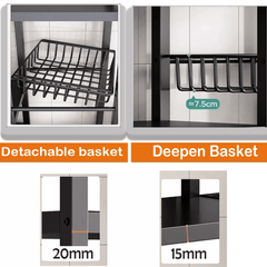 Four-Tier Robust Fruit Storage Rack for The Kitchen, Featuring Detachable Baskets on Wheels, Designed for Organizing Fruits And Vegetables in Indoor Kitchen Spaces