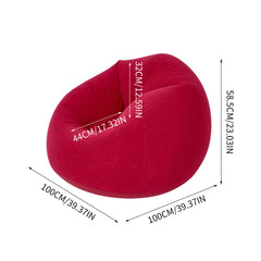 1pc Essential Home Item: Beanbag Sofa - Rose Red Spherical Inflatable Sofa, Large Inflatable Sofa, Complete with Manual Pump, Suitable for Living Room/Porch/Bedroom, Dimensions 100 X 100 X 58.5 Cm