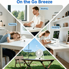 Mini Portable USB Fan Desktop Fan Rechargeable, Ultra-Quiet 5-Speed Adjustment Foldable 180 Degree Adjustable with LED Display for Office, Home, Outdoor, Camping And Travel
