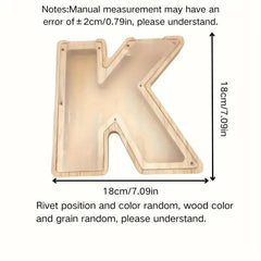 1 unique wooden letter jar - 26 creative A-Z letter storage containers, transparent design, birthday gift idea, home decoration, best friend gift, and functional holiday present.