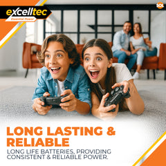 Excelltec 40pk x AA + 40pk x AAA Zinc Carbon Batteries | 1.5V Long-Lasting Household Battery Pack | Reliable Everyday Power for Toys, Remotes, Flashlights & Clocks | Bulk Home & Office Supply