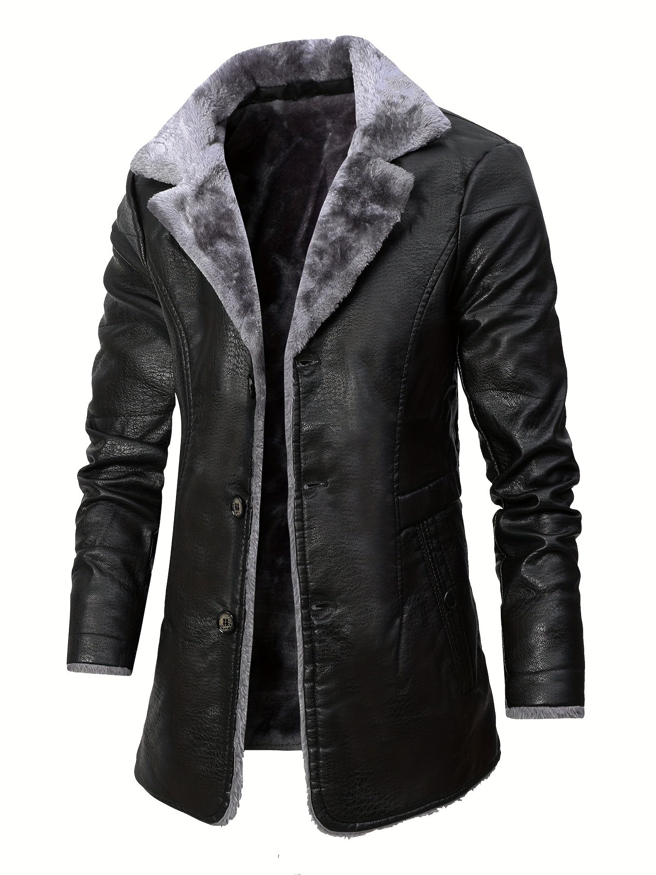 Men's Mid-Length Jacket, Business Large Lapel Blazer Coat, Stylish and Professional Outerwear, Perfect for Office and Formal Occasions