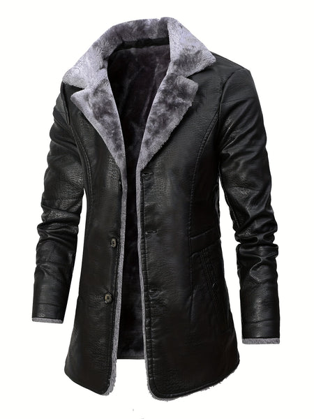 Men's Mid-Length Jacket, Business Large Lapel Blazer Coat, Stylish and Professional Outerwear, Perfect for Office and Formal Occasions