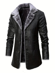 Men's Mid-Length Jacket, Business Large Lapel Blazer Coat, Stylish and Professional Outerwear, Perfect for Office and Formal Occasions