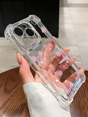 Phone Case: Girly Pink Cherry Bow Shockproof Anti-Slip Transparent Phone Case, for iPhone 17 Promax/Pro/ Air, 16 Plus, 15, 14 Pro Max, 13, 12, 11.wonderful Gift for Friends, Boys, Girls or Family.