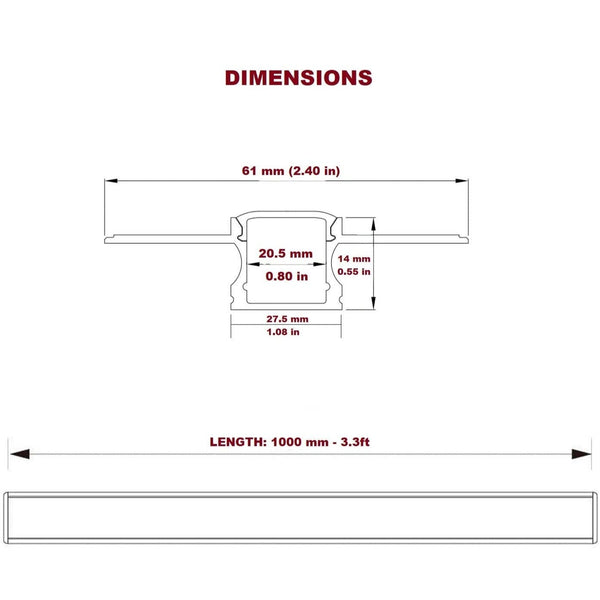 6-Pack LED Drywall Aluminum Profile Kit – 6M Total Length – Recessed Plaster-In Channel for <12mm LED Strips – Frameless Flush Mount with Diffuser Cover – Easy to Cut & Install