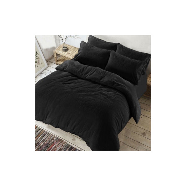 Duvet Cover Teddy Bear Fleece with Pillowcases in Single Double King Super King