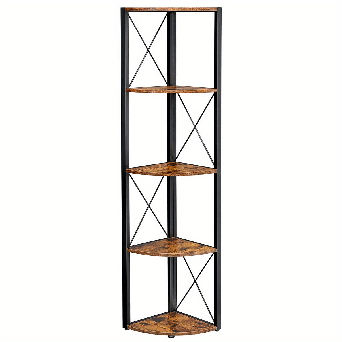 5-Tier Corner Shelf, Storage Shelf Unit Multifunction, Bookcase, Plant Stand, for Living Room, Bathroom, Kitchen, Bedroom, Office, Easy to Assemble, Industrial