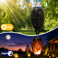 6/8/12pcs Solar Torch Lights Outdoor, Light with Vivid Dancing Flickering Flames for Landscape Garden Pathway, Auto On/Off, for Christmas Decor, Ideal for Christmas Gift