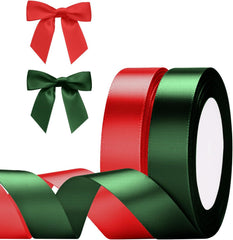 G2PLUS White Stain Ribbons - 22M Thick Fabric Gift Wrap Ribbons for Crafting, Wedding & Valentine'S Day Decoration