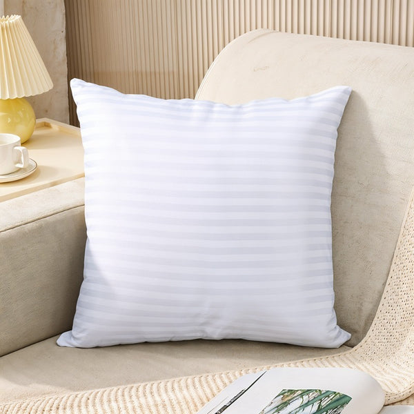 2/4/8-Pack Decorative Throw Cushion Cores, Hotel-Grade Premium White Satin Stripes Cushion Pads Deep Fill Inner Hollowfiber Filled Cushions Inserts (14